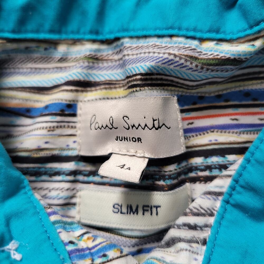 Paul Smith Jr Size 4A Boy's Iconic striped Button Down Long Sleeve Collared Top - Picture 2 of 3